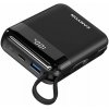 Canyon OnPower 104, powerbanka 10 000 mAh, 22.5 W, USB-C / USB-A, integrované káble USB-C + Lightning, čierna (CNS-CPB104B)