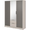 ArtPS Šatníková skriňa KELLY 3D so zrkadlom | cashmere