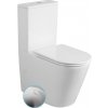 SAPHO - AVIS WC kombi, Vortex Rimless, spodný/zadný odpad, biela PC106V
