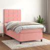 Box spring postel s matrací růžová 90x190 cm samet Růžová 3143000