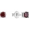 Strieborné náušnice kôstky s pravými minerálnymi kameňmi červené 11483.3 garnet
