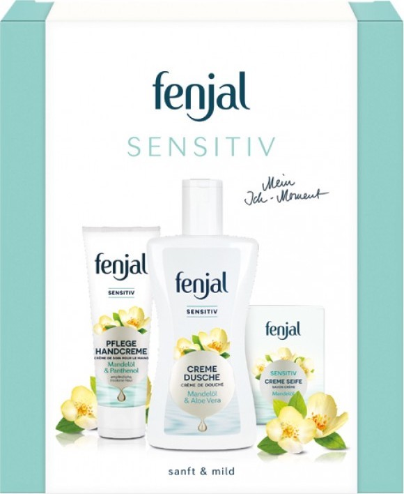 Fenjal Sensitive sprchový gél 200 ml + krém na ruky 75 ml + krémové toaletné mydlo 100 g darčeková sada