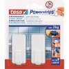 tesa Powerstrips Háčiky obdĺžnikové veľké biely plast, 2 ks