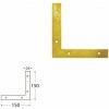 DOMAX NA montážny rohovník Galvanické pozinkovanie nažlto (ZNZ) NA 1 - 150 x 150 x 25 x 2.5 mm (10 ks)