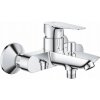 Vaňová a sprchová jednopáková nástenná batéria Grohe START EDGE strieborná