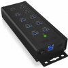 ICY BOX 10 portů USB 3.0 hub čierna; IB-HUB1703-QC3