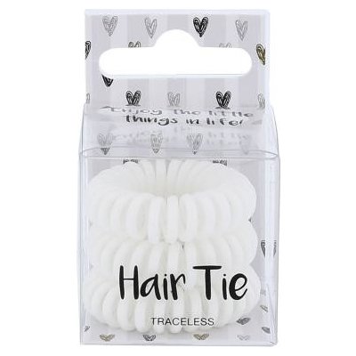 2K Hair Tie Špirálovité gumičky do vlasov 3 ks white