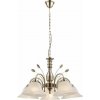 GLOBO 69007-5H POSADAS závesné svietidlo/luster D600mm 5xE27 antická mosadz, alabastrová