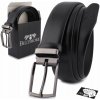 Opasok kožený opasok prémiovej kvality 3,5 cm ležérny čierny lícová koža Beltimore