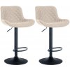 Sada 2 barových stoličiek Minosa látka, šedohnedá