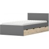 Wilsondo Jednolôžková posteľ 90x200 Joy - sivá/dub artisan