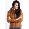 Max Original Leather Dámska kožená bunda LILLY FUR cognac