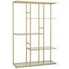 J-Line by Jolipa Zlatý antik kovový regál so sklenenými policami Doree gold - 120*40*180 cm - J-Line by Jolipa