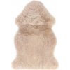 Dekoračná kožušina, pravá ovčia koža, 60 × 90 cm, béžová, 06-4-871-05
