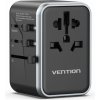 Nabíjačka do siete Vention 4-Port USB (C+C+A+A) GaN Universal Travel Adapter (65W/65W/60W/5W) Black (FJFB0)
