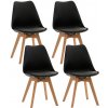 Sada 4 stoličiek Linares, čierna