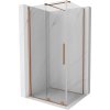 Mexen Velar, sprchový kút s posuvnými dverami 90(dvere) x 75(stena) cm, 8mm číre sklo, medená matná, 871-090-075-01-65