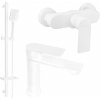MEXEN/S - Royo DQ62 Set umývadlové a sprchové batérie s príslušenstvom, biela 72204DQ62-20