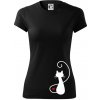 Zamilovaná mačka spredu - Dámske Fantasy športové (dresovina) - 2XL ( Čierna )