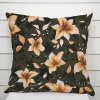 Biante Bavlnená obliečka na vankúš Sandra SA-736 Hnedooranžové kvety vanilky na tmavo zelenom 60 x 60 cm