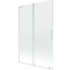 MEXEN/S - Velar L dvojkrídlová posuvná vaňová zástena 120 x 150 cm, transparent, biela 896-120-003-01-20