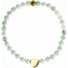 Glosery korálkový náramok so srdiečkom, howlite / lesklý - matný čierny achát, Swarovski krištále 4-6mm Obvod zápästia: iné - uveďte do poznámky (ako zadávate os.údaje), Typ korálok / veľkosť: lávový