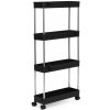 MODERNHOME Regál na kolieskach REGALISIMO so 4 policami čierny