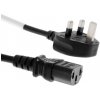 PREMIUMCORD Kabel síťový 230V k počítači 2m se zástrčkou pro Velkou Británii