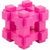 small foot Barevný hlavolam 1ks růžová kostka