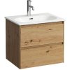 Laufen Lani for Lua - Skrinka s umývadlom, 51x57x44 cm, 2 zásuvky, dub H8600832671041