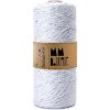 MMboutique bavlněná šňůra na macramé Single twist 3mm 100m Silvery white