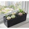 Lamela Plastový truhlík Begonia betón efekt 560x190 mm, čierny betón
