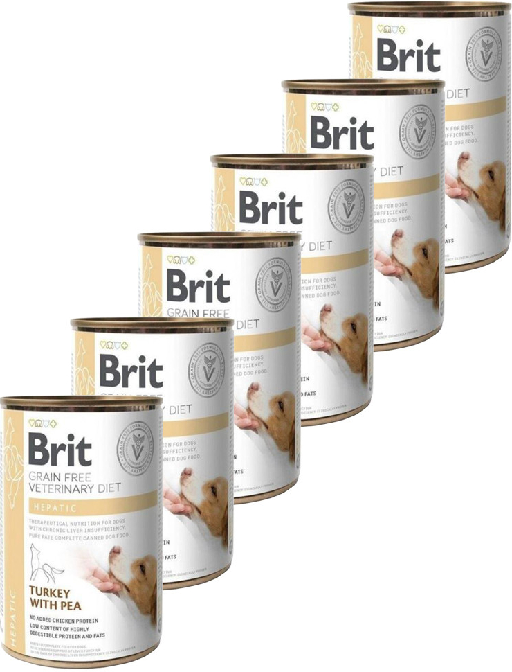 Brit Veterinary Diets GF dog Hepatic 6 x 400 g