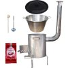 Home Cook kotol na guláš nerez 1,2 mm 40 l, pokrievka nerez 50 cm INOX, Home Cook kotlina nerez 1,5 mm 45 cm STRONG EXCLUSIVE, vareška 50 cm SMREK, naberačka antikor INOX, paprika GURMÁN 50 g