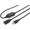 Digitus DA-73100-1 kábel, USB 2.0, USB A/A, aktívny s opakovačom, M/F, 10m