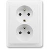 Zásuvka dvojnásobná chránená, jasne biela, ABB Classic 5512C-2349 B1