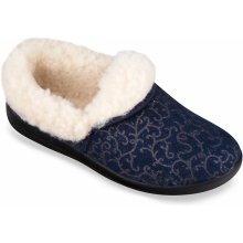 Mjartan vzorované papuče z ovčej vlny Modré