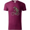 Medveď na bicykli - Tričko z organickej bavlny - M ( Fuchsiová )