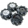 Robotické Mecanum kolesa 80 mm - sada 4 všesmerných kolies, čierna (6.7 mm náboj)