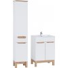 Comad Kúpeľňová zostava Bali so zápustným umývadlom a skrinkami 60 cm biela/dub votan