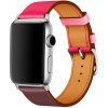 eses Kožený farebný remienok pre Apple Watch - Ružovo vínový 38mm, 40mm, 41mm