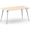 Rokovací kancelársky stôl PRIMO ALFA, 160x80 cm, sivostrieborná podnož, breza