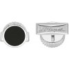 S.T. DUPONT - DIAMOND HEAD SILVER BLACK ROUND - Manžetové gombíky