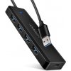 AXAGON HUE-C1A, 4x USB 5Gbps TRAVEL húb, USB-C napájací konektor, kábel USB-A 19cm HUE-C1A