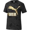 Dámske tričko Puma Classics AOP Logo Tee - Classics AOP Logo Tee – elegantné dámske tričko Puma so zlatým logom a celoplošným vzorom, dostupné v rôznych farbách.