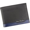 Pierre Cardin čierno-modrá pánska kožená peňaženka 12,5 × 9,2 cm