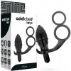 Addicted Toys Butt Plug With Cock Ring and Ball-Strap 8cm Black - Análny Kolík S Krúžkom