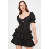 Trendyol Black Otvorený pás/Skater Flounce Poplin Elegantné večerné šaty čierna 34 Trendyol 8683046476361