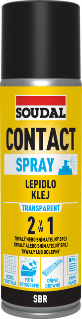 SOUDAL Contact sprej lepidlo 2v1 300 ml