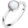 Strieborný prsteň so syntetickým opálom biely okrúhly 15001.1 54